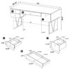 Charm - Writing Desk With 4 Drawers And Open Shelf - Driftwood / Gray - Image 3