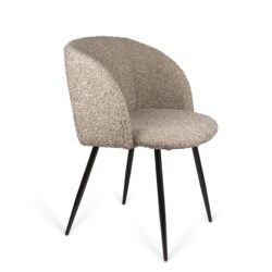 Adjust Legs Upholstered Teddy Faux Fur Dining Armrest Chair (Set of 2) - Light Brown