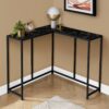 Corner Accent Console Table For Entryway, Marble Look Contemporary & Modern - Black - Image 11