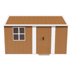 Heavy Duty Storage Shed, Windows, Lockable Door & Ventilation - Brown