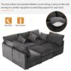 Modular U Shaped Sectional Sofa With USB Ports - Black - Image 7