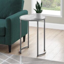 Accent Table, Side, Round - White