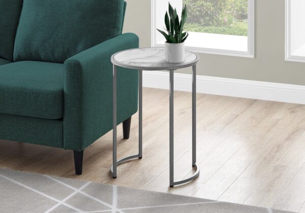 Accent Table, Side, Round - White