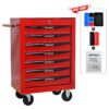 Rolling Metal Tool Chest With 7 Drawers, 20" Steel Storage Cabinet With Ball Bearing Slides - Red / Black - Image 5