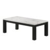 Modern 3 Piece Living Room Table Set With Faux Marble Top Wooden - Black / White - Image 4