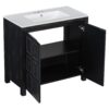Bathroom Vanity Organizer With Sink, Handcrafted Solid Storage Cabinet - Espresso - Image 13