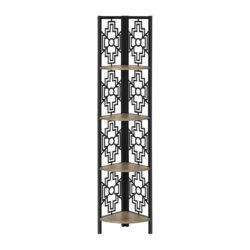 Bookshelf, Bookcase, Etagere, Corner, 4 Tier, For Office, Transitional - Taupe