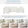 Modular L Shaped Convertible Sofa Bed With Pull Out Bed, Cup Holders & Storage - White - Image 9