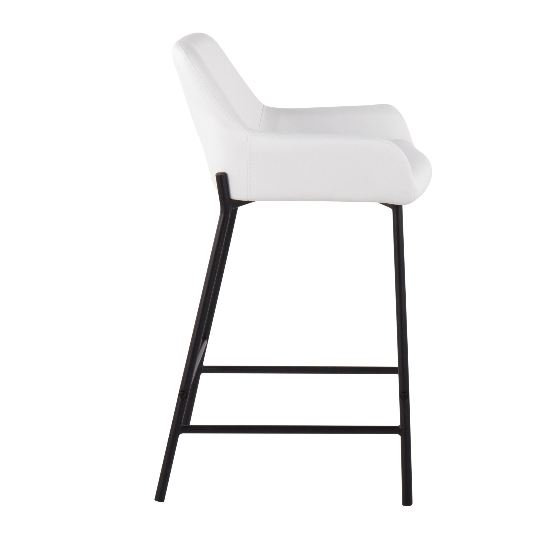 Daniella - Industrial, Fixed Height Counter Stool (Set of 2) - Black / White - Image 3