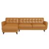 Allison - Left Facing Leather Sectional Sofa - Tan - Image 12