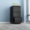 4 Drawer Vertical File Cabinet With Lock For Home Office Organizer Metal Filing Cabinet Letter / A4 / Legal Size - Black - Image 8