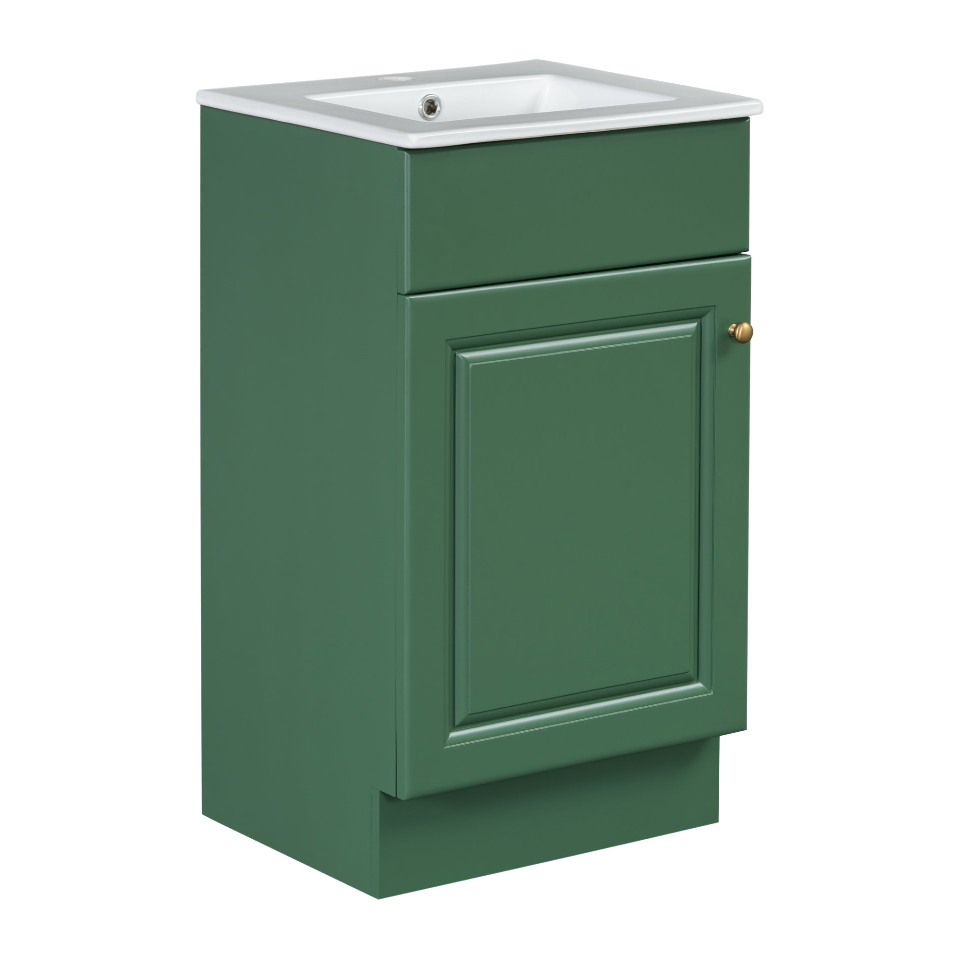 18" Bathroom Vanity With Sink, & Ceramic Cabinet With Adjustable Shelf - Green - Image 16