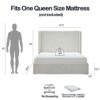 Carmen - Queen Minimalist Upholstered Wingback Bed Frame With High Headboard - Ivory - Image 3