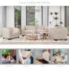 Upholstered 3 Piece Sofa Set With Legs - Beige - Image 7