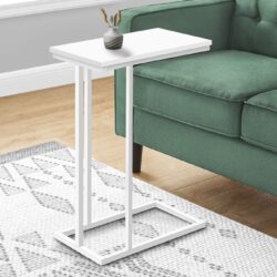 Accent Table, C - Shaped, Modern - White