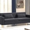 Aesthetic Sofas For Living Room, 3 Seater Couch With Classic Modern Appeal And Luxurious Soft Comfort, Easy To Maintain - Black - Image 7