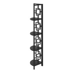 Bookshelf, Bookcase, Etagere, Corner, 4 Tier, For Office, Contemporary & Modern - Black