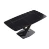 70.87" Modern Artificial Stone Black Curved Black Metal Leg Dining Table, Can Accommodate 6-8 People - Black - Image 11