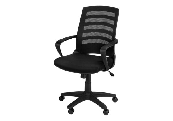 Office Chair, Adjustable Height, Swivel, Ergonomic, Armrests, Mesh, Contemporary & Modern - Black