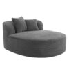 Chaise Lounge Sofa Boneless Couch With Pillows, Sofa Bed - Gray - Image 8