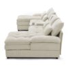 U Shaped Upholstered Sofa With Console And Cupholders For Living Room - Beige - Image 7
