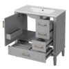 Bathroom Vanity With Sink, Soft Close Door, Handles Ample Storage - Gray - Image 14