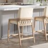 Arizona - Solid Ash Upholstered Counter Stool With Rope Detail - Creme De La Creme White - Image 12
