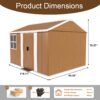 Heavy Duty Storage Shed With Windows, Lockable Door & Ventilation Weatherproof Outdoor Garden Shed - Brown - Image 3