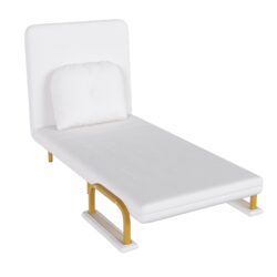 3 In 1 Convertible Folding Sofa Bed With Adjustable Backrest And Pillow - White