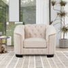 Upholstered 3 Piece Sofa Set With Legs - Beige - Image 12