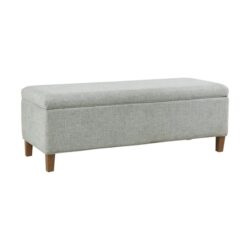 Marcie - Upholstered Storage Bench With Soft Close Lid - Blue