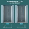 Bi Fold Frameless Shower Door With Tempered Glass - Brushed Nickel - Image 8