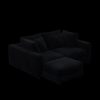 4 Seat Sofa, Deep Seat Couches With Soft Pillows And Movable Ottoman, Convertible Sofa Lounge Chair, For Living Room - Black - Image 18