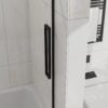 Frameless Sliding Shower Door 60" X 72", Clear Tempered Glass With Easy Clean Coating Hardware - Matte Black - Image 8
