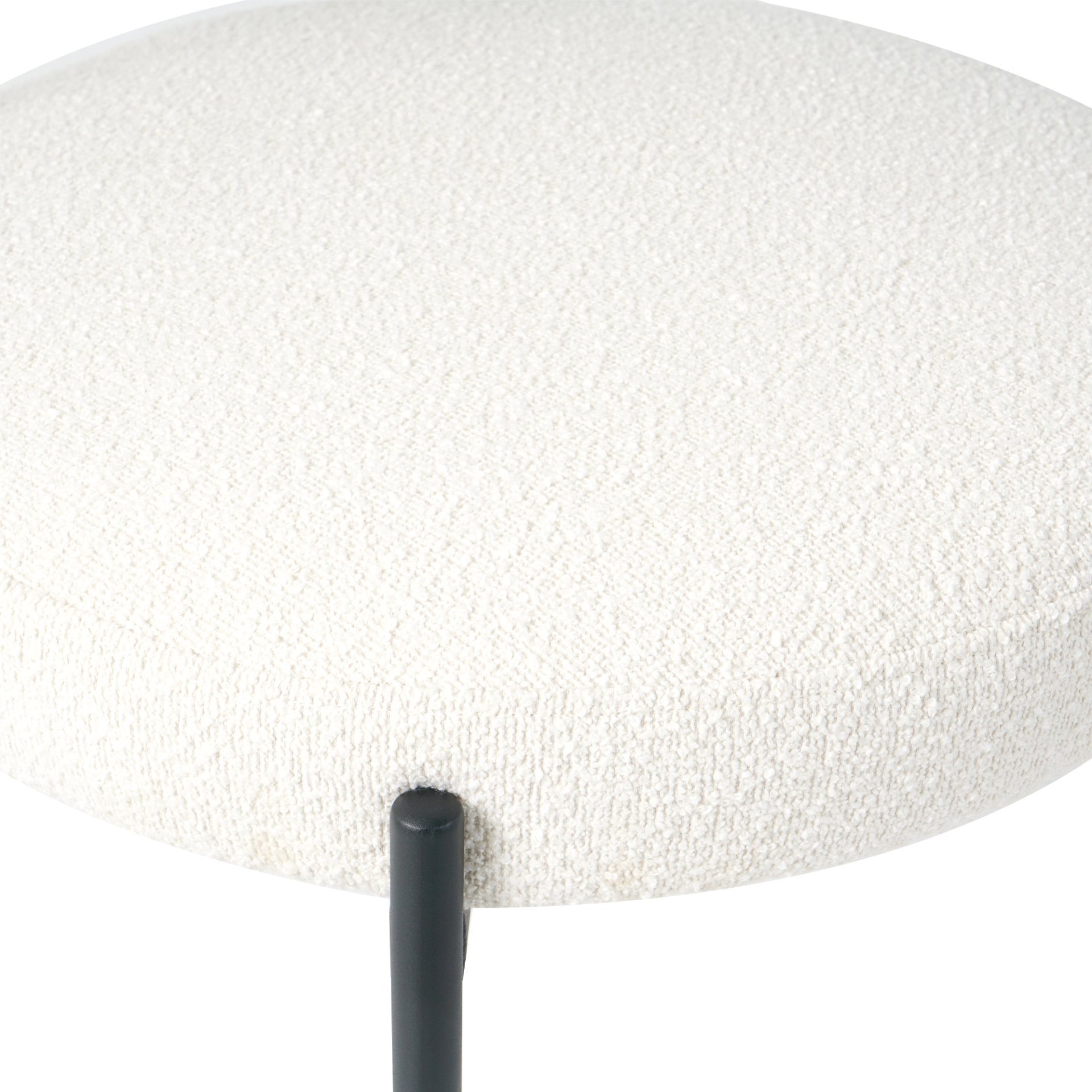 Boucle Modern Kitchen Dining Chair With Bentwood Ash Veneer Back And Black Metal Legs, (Set of 2) - Cream - Image 12