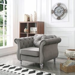 Chic Transitional Chair - Dark Gray