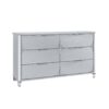 Laura - 5 Piece King Bedroom Set With Upholstered Headboard - Silver - Image 4
