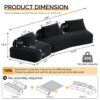 Oversized Modular Sectional Sofa Set With Removable Backrests And Soft Pillows, Deep Seat Couch & Sofa Bed For Living Room - Dark Gray - Image 3