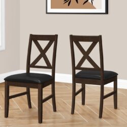 Dining Chair, Dining Room, Side, Comfortable Seating, Transitional (Set of 2) - Black