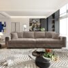 4 Seat Sofa, Deep Seat Couches With Soft Pillows And 2 Ottomans, Convertible Sofa Lounge Chair, For Living Room - Camel - Image 16