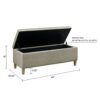 Caymus - Rectangular Soft Close Storage Bench - Light Gray - Image 3