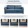 Corduroy Sleeper Sofa Loveseat Sofa With Full Size Mattress, 2 USB Ports, 2 Cup Holders, 2 Side Pockets And A Phone Holder For Living Room - Navy Blue - Image 8