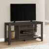 TV Stand, Console, Media Entertainment Center, Storage Shelves, Contemporary & Modern - Brown - Image 5