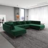 Brooke - U Shape Corner Sofa - Green - Image 12