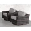 Contemporary Outdoor Swivel Patio Chair With Cushions (Set of 2) - Brown - Image 4