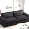 Luxe - Corduroy Sofa With Sleek Design, Spacious And Comfortable 3 Seater Couch - Black - Image 9