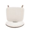 Modern Boucle Fabric Upholstered Side Chair, Bentwood Frame - White / Walnut - Image 9