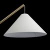 Lisbon - Floor Lamp With On / Off Switch Coned Base Hanging Shade - Antique Brass / White - Image 5