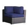 5 Person Outdoor Sectional Sofa Set With Frame And Glass Table - Espresso - Image 8