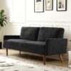 Sofa, European Style With Sleek Design, Modern & Vintage Flair, Upholstered 3 Seater Couch - Black - Image 8